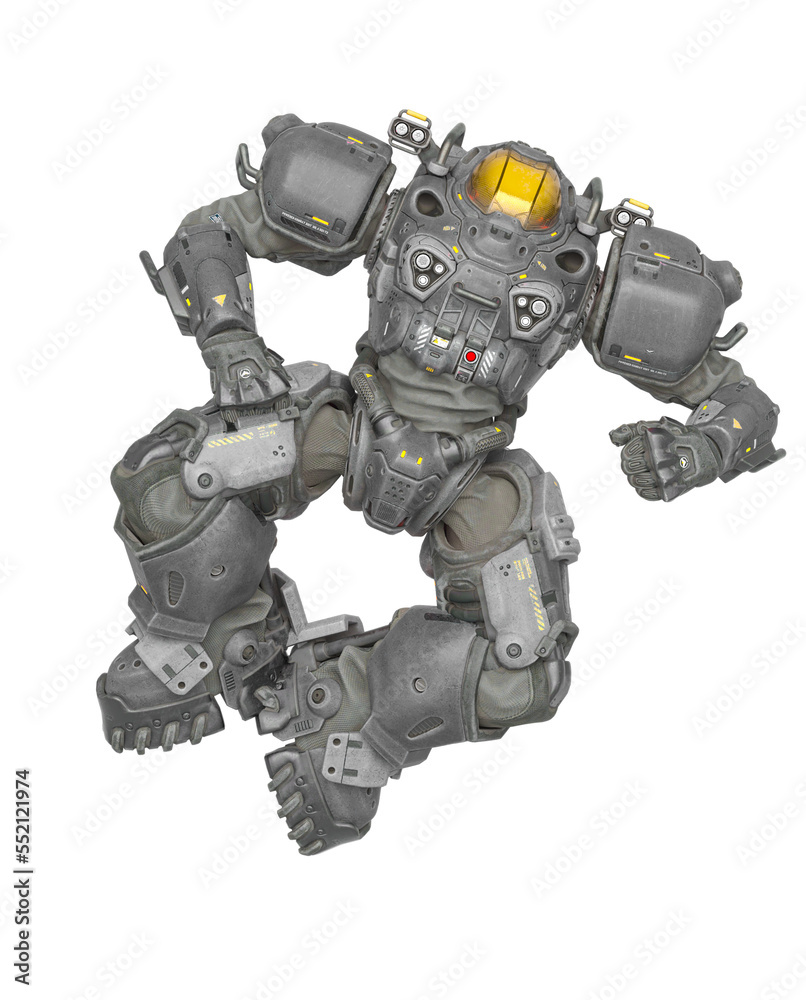 powered combat suit is doing a happy dance