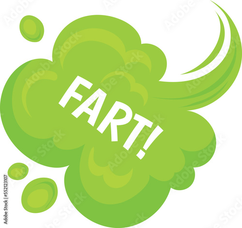 Fart cloud. Cartoon green bad smell trail