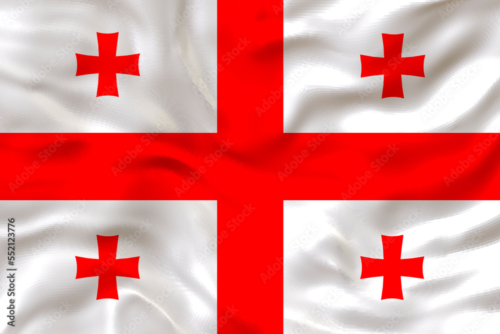 National flag of Georgia. Background with flag of Georgia National flag of Georgia. Background with flag of Georgia