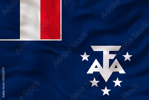 National flag of French southernd antarctic lands. Background with flag of French southernd antarctic lands..