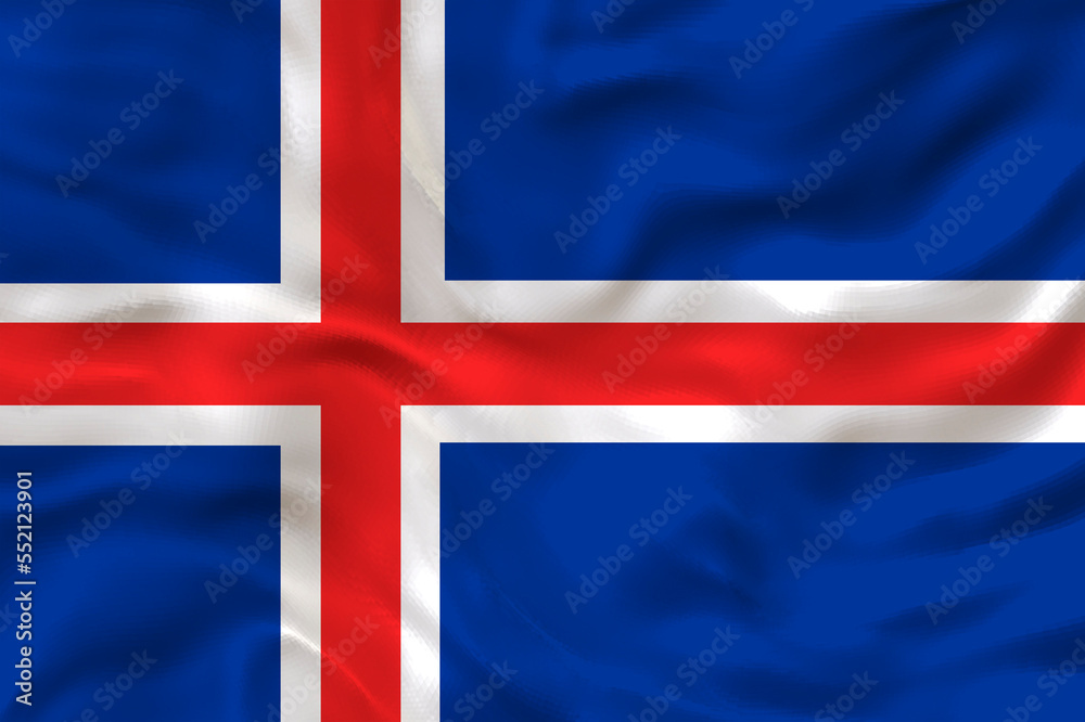 Fototapeta premium National flag of Iceland. Background with flag of Iceland