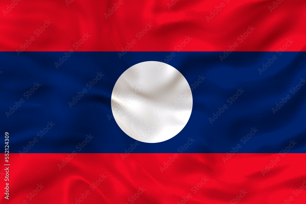National flag of Laos. Background with flag of Laos. National flag of Laos. Background with flag of Laos.