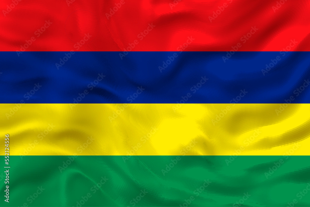 Fototapeta premium National flag of Mauritius. Background with flag of Mauritius.