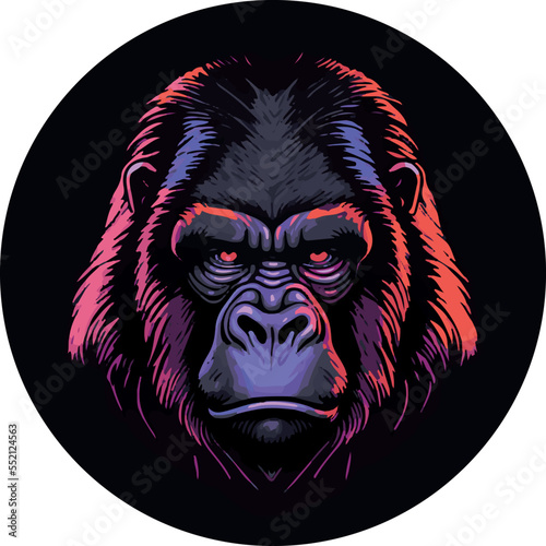 Color head of a gorilla