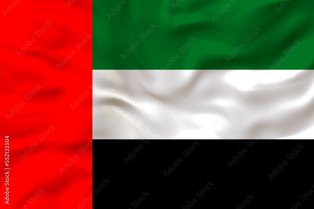 National flag of United Arab Emirates. Background  with flag  of United Arab Emirates