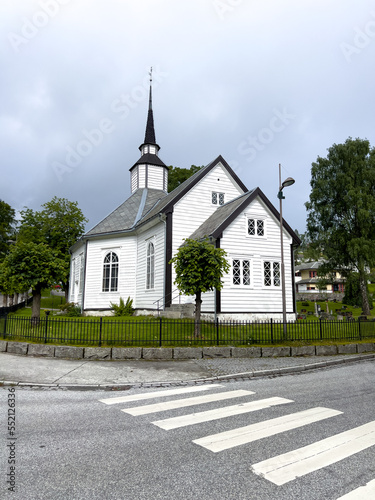 traditional norwegian church in the village of Stranda
