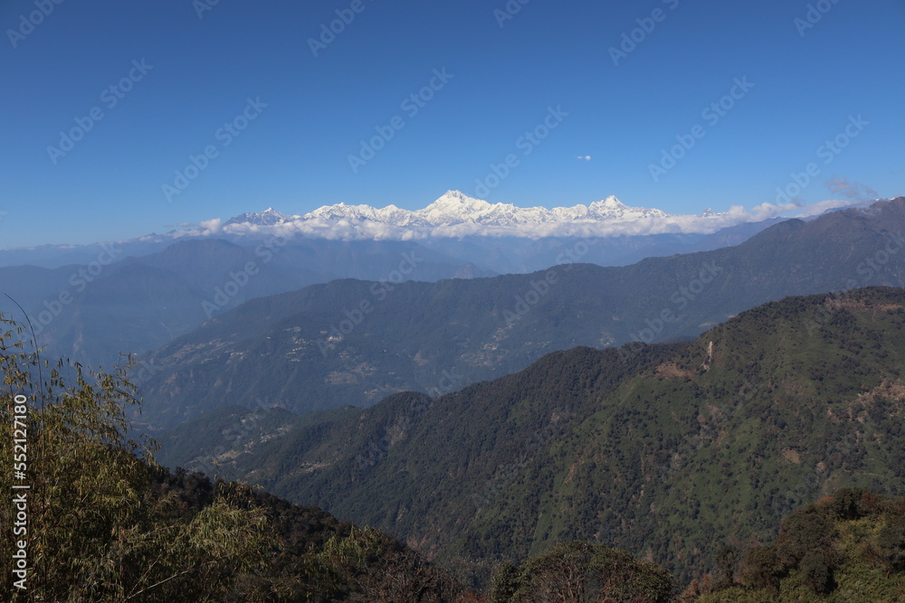 Naklejka premium Kanchenjunga View from Tiger Hill, Darjeeling, West Bengal, India