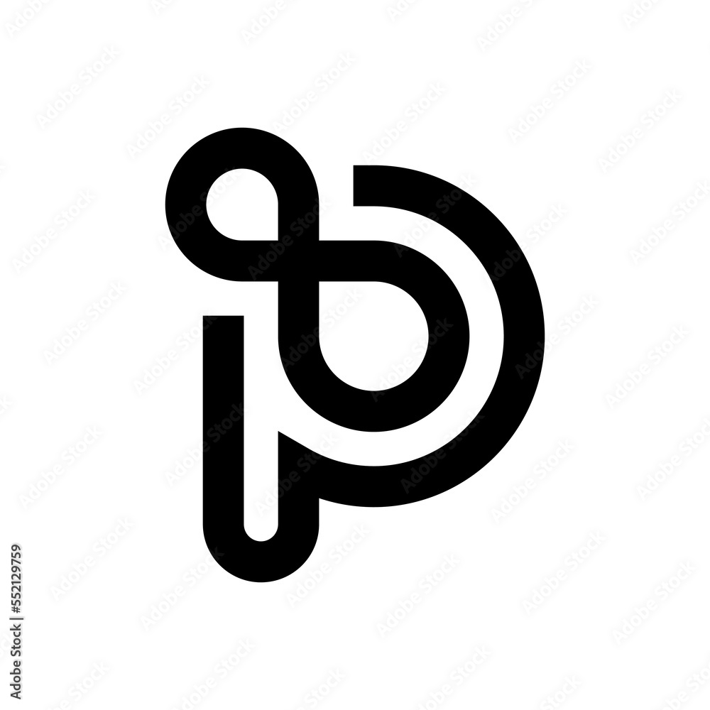 Letter P infinity logo design