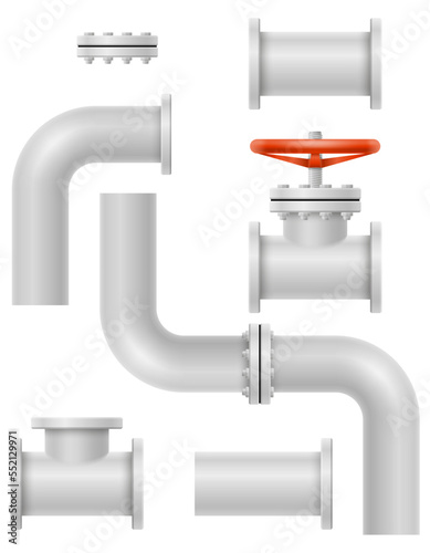 metal pipes for plumbing vector illustration