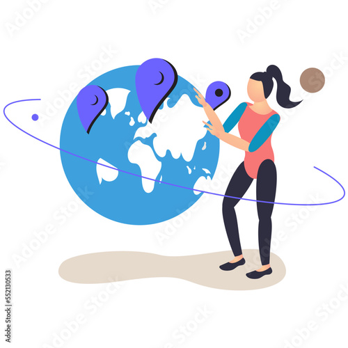 vector of women and world or globe
