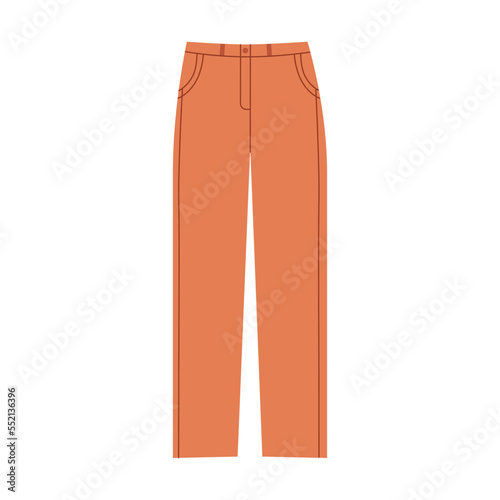 Velvet pants. Clothes, accessories for man and woman. Vector illustration of garment from wardrobe isolated on white