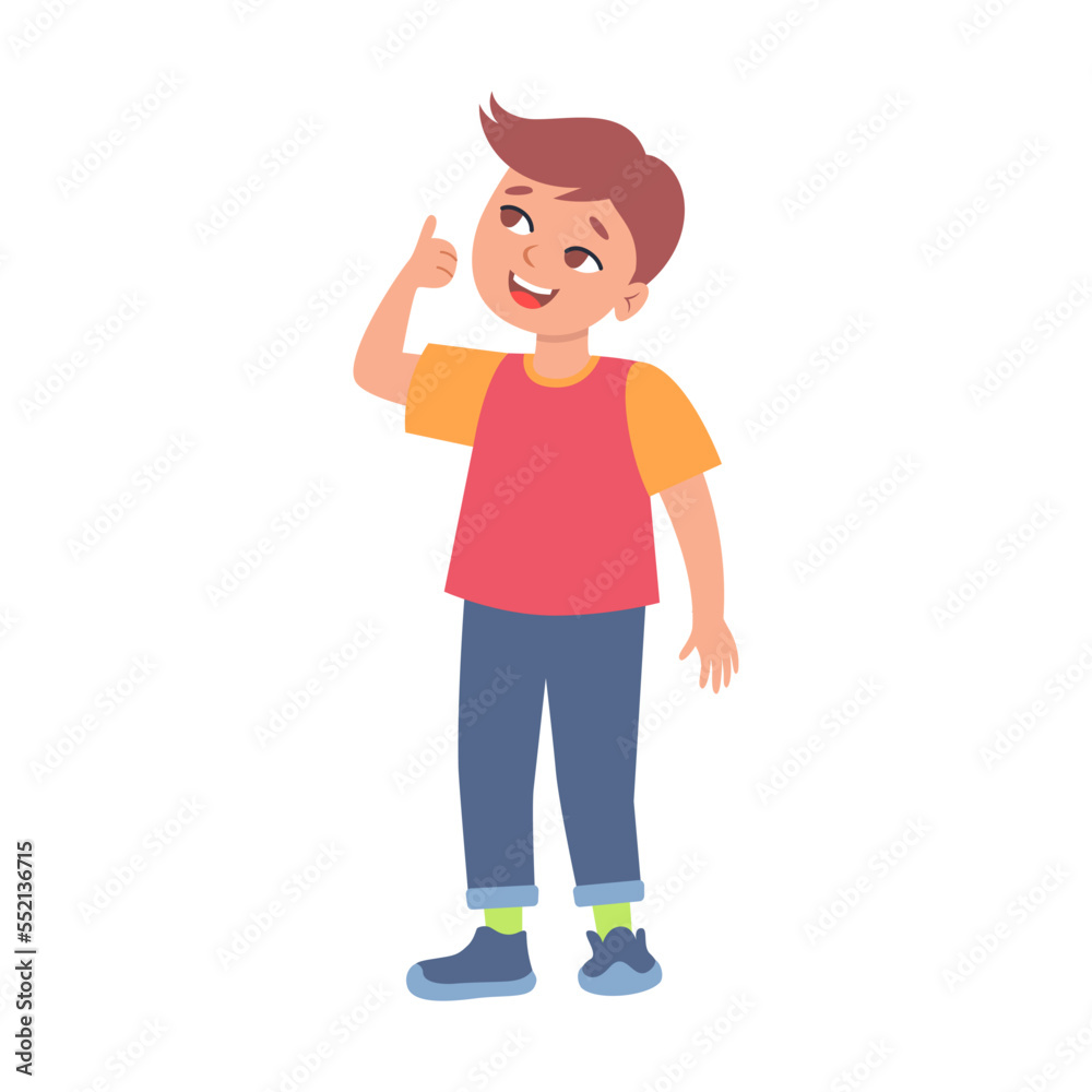 Teen boy vector illustration. Little kid smiling and laughing, characters showing different emotions isolated on white Teen boy vector illustration. Little kid smiling and laughing, characters showing different emotions isolated on white