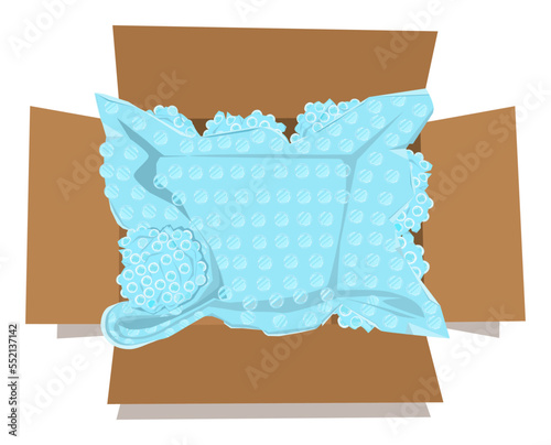 Post box with Air Bubble wrap Vector.Bubblewrap Icon, packaging with air bubbles illustration,Shockproof plastic used to pack for delivery.