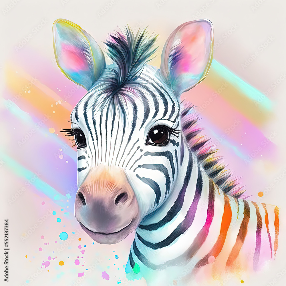 portrait of a zebra - obrazy, fototapety, plakaty 
