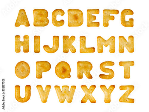Cookie Letter Alphabet Set Isolated, Biscuit Font, Cracker Letters, Cracker Cookies Alphabet