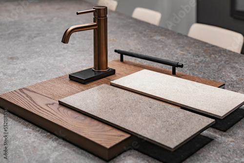 Kitchen faucet and options for finishing materials