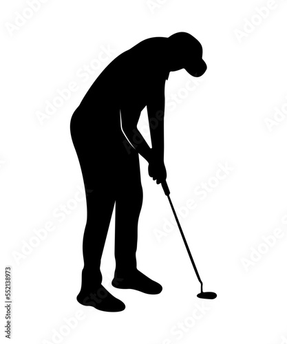 Black silhouette of people in golf.