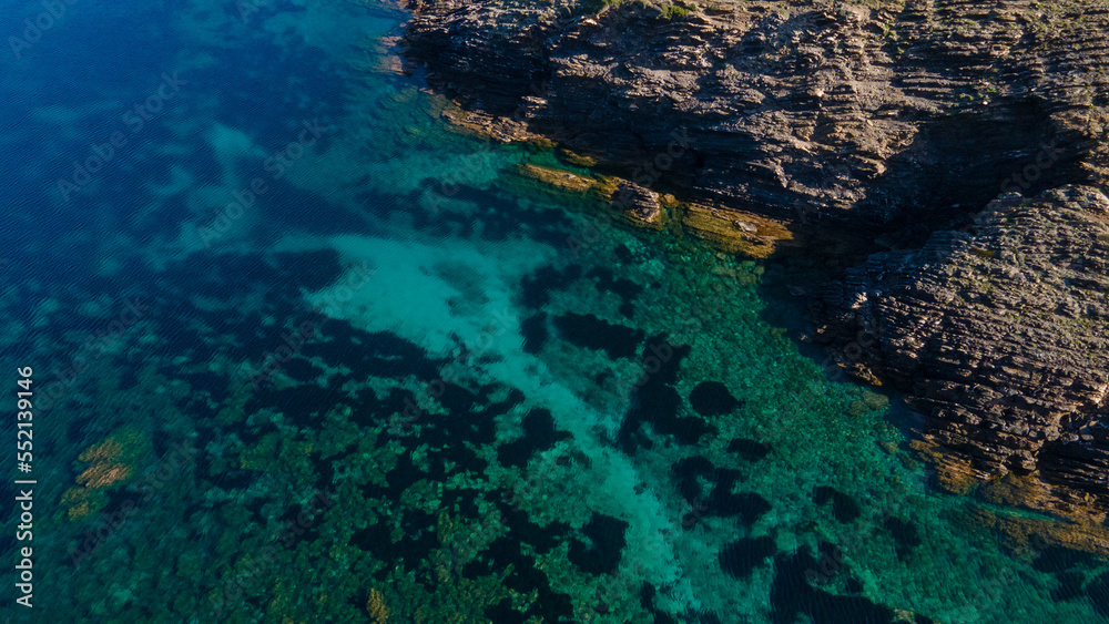 aerial views with 4k drone, centinal direction of rocks and sea. aerial views with 4k drone, centinal direction of rocks and sea.
