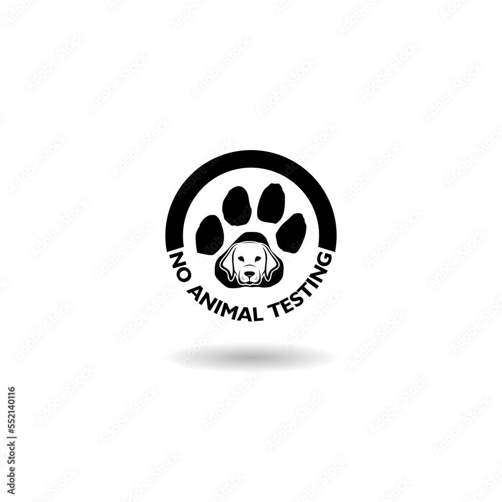No animal testing icon with shadow No animal testing icon with shadow