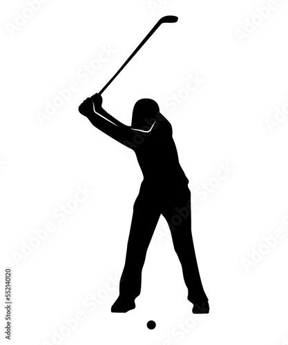 Black silhouette of people in golf.