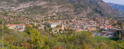 View over Susa with the church and the valley in Piedmont