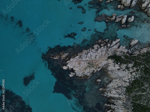 aerial views with 4k drone, centinal direction of rocks and sea.