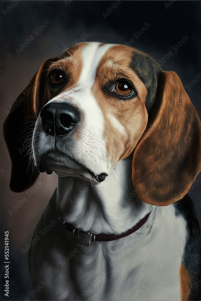 Portrai of a young beagle dog - ai generativ Portrai of a young beagle dog - ai generativ
