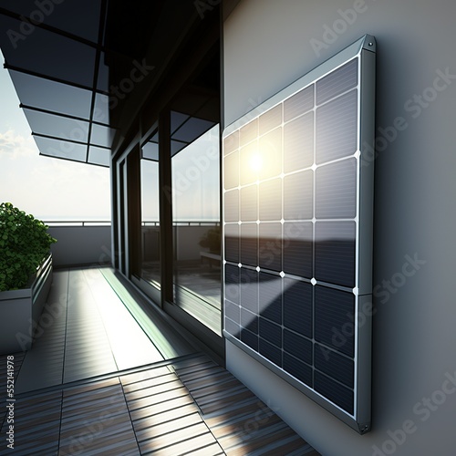 Ein Solar Panel an einer Hausfasade - generative AI