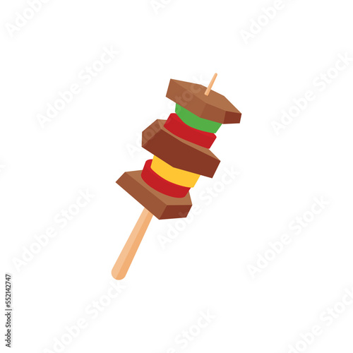 Satay Indonesia Food. Design with cartoon.