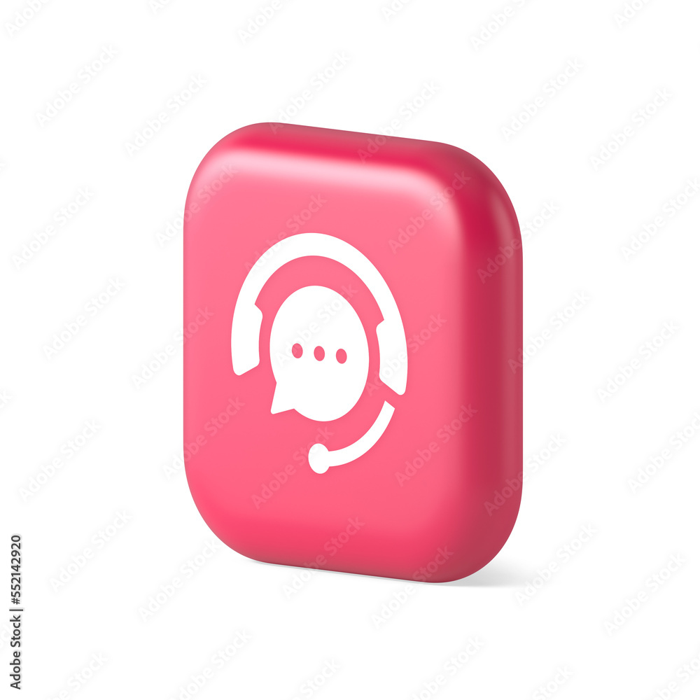 Customer support live chat service button information messaging consulting 3d isometric icon Customer support live chat service button information messaging consulting 3d isometric icon