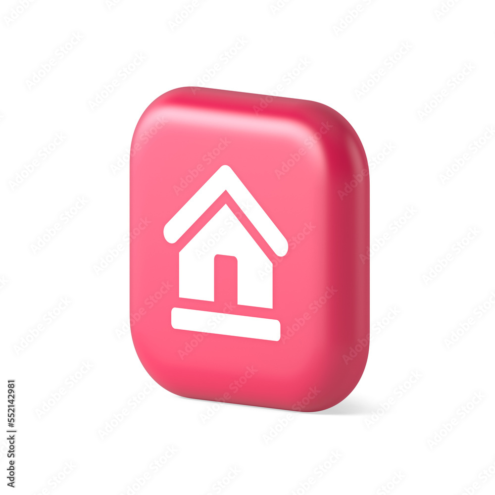 Homepage main page cyberspace address button web interface menu emblem 3d realistic isometric icon Homepage main page cyberspace address button web interface menu emblem 3d realistic isometric icon