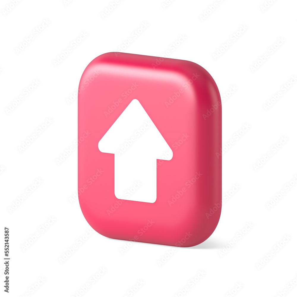 Arrow up button directional pointer cyberspace cursor 3d realistic isometric icon Arrow up button directional pointer cyberspace cursor 3d realistic isometric icon