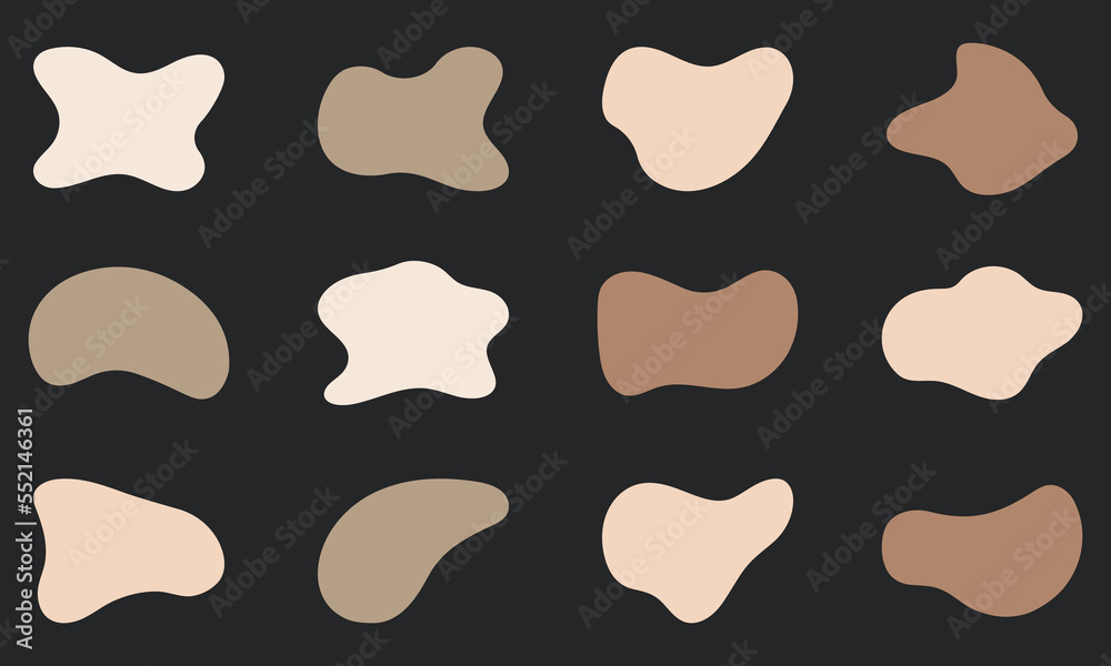 Irregular Random Minimal Blob Form. Free Form Abstract Silhouette Set on Black Background. Asymmetric Blotch, Stain, Spot, Splodge Collection. Isolated Vector Illustration Irregular Random Minimal Blob Form. Free Form Abstract Silhouette Set on Black Background. Asymmetric Blotch, Stain, Spot, Splodge Collection. Isolated Vector Illustration