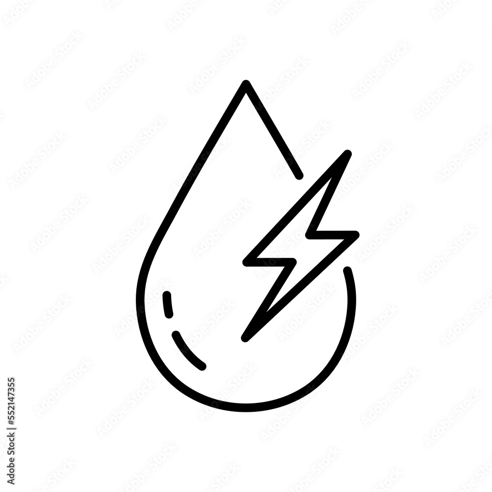 Water Energy Healthy Environment Line Icon. Nature Eco Power Linear