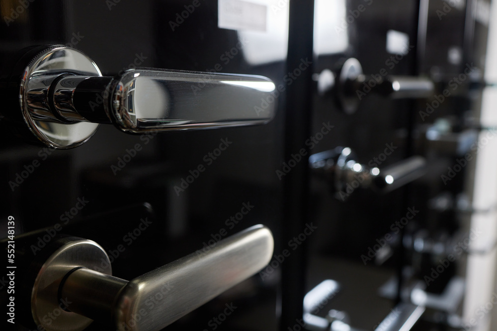 Door closers in a specialized store. Many different door and gate