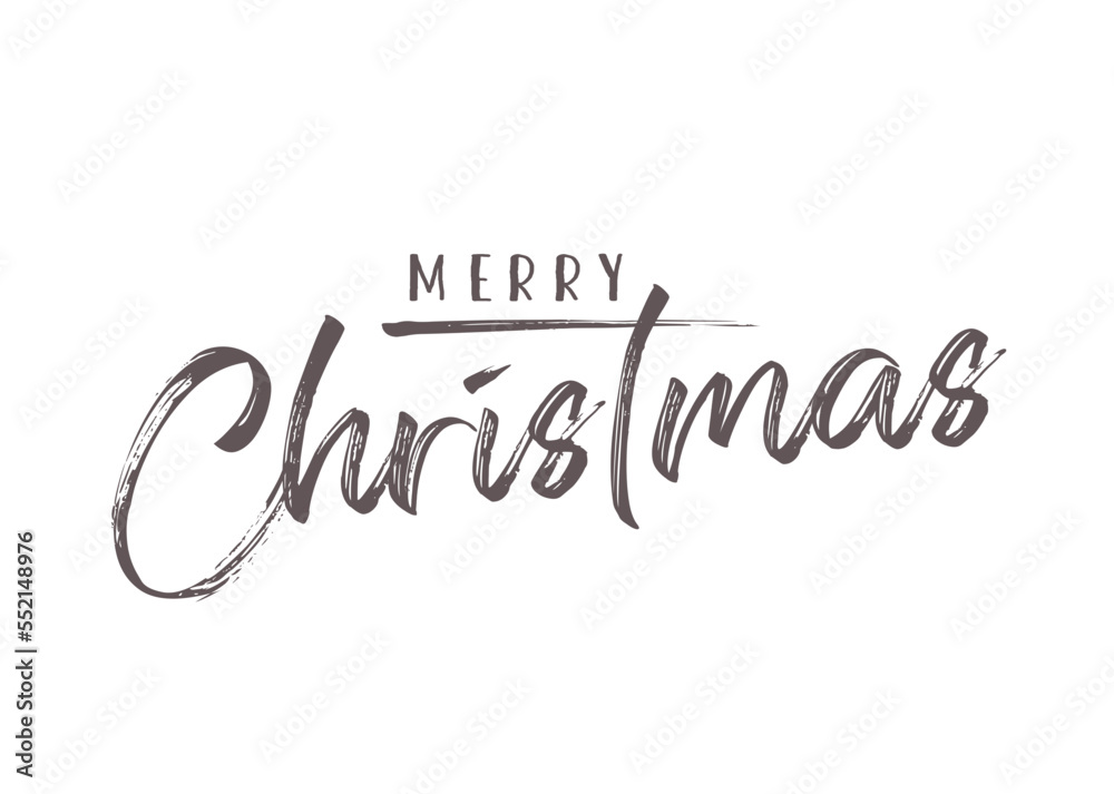 Merry Christmas lettering. For greetings card, banner, poster etc. Vector illustration