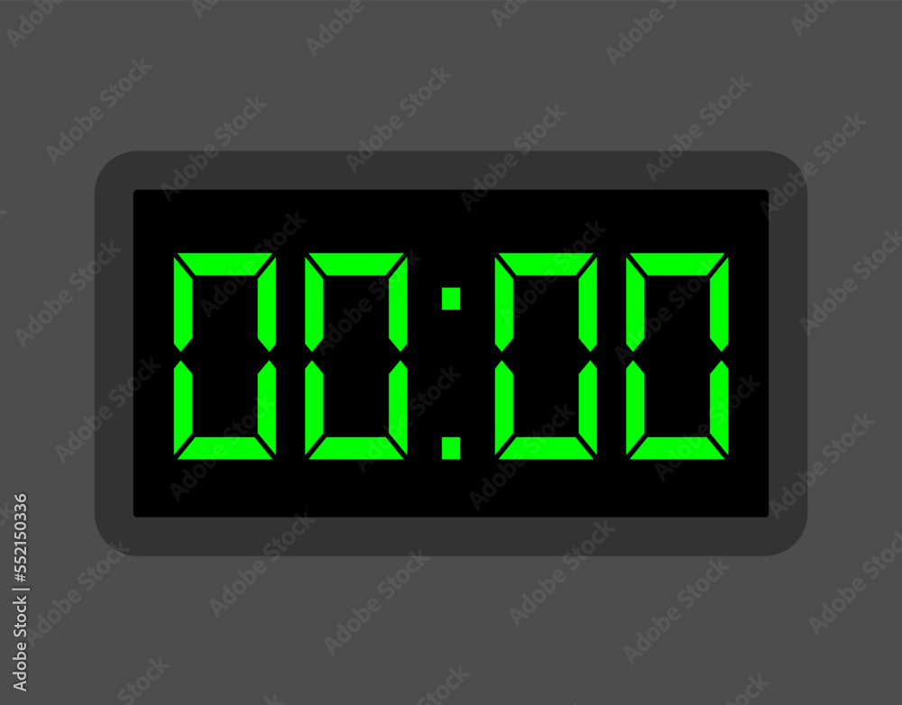 0 hours digital clock. Alarm clock design for schedule. Timer icon with digital numbers for appointments and business 0 hours digital clock. Alarm clock design for schedule. Timer icon with digital numbers for appointments and business
