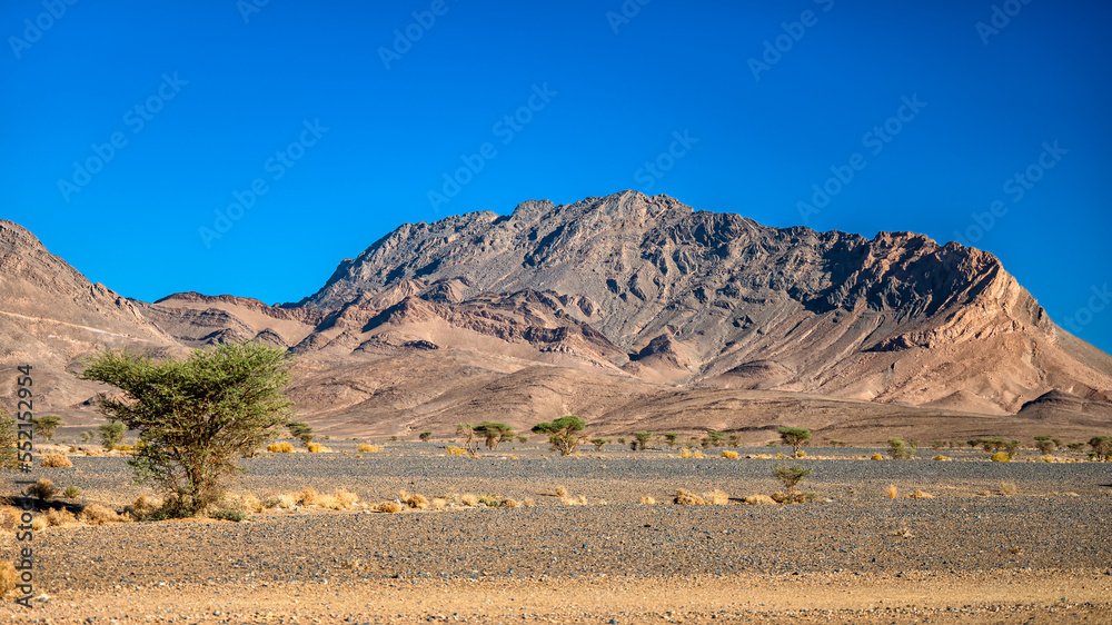 Beautiful desert mountain landscape of Anti-Atlas, Lesser Atlas or Little Atlas mountains, Morocco. Beautiful desert mountain landscape of Anti-Atlas, Lesser Atlas or Little Atlas mountains, Morocco.