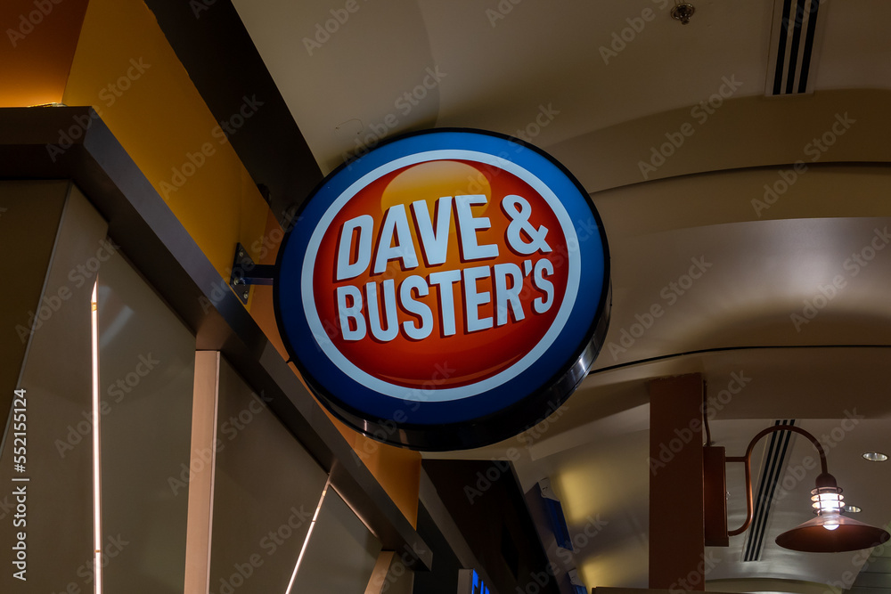 Buffalo, NY, USA - August 24, 2022: Close up of Dave and Buster's - Is Dave And Busters Going Out Of Business