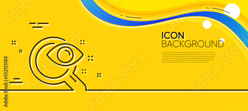 Vision test line icon. Abstract yellow background. Eyesight check sign. Oculist clinic symbol. Minimal vision test line icon. Wave banner concept. Vector