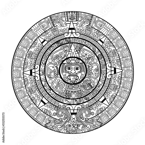 Aztec Mayan zodiac wheel photo