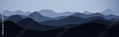 design wide angle of hills slopes in the haze digital art texture or background illustration