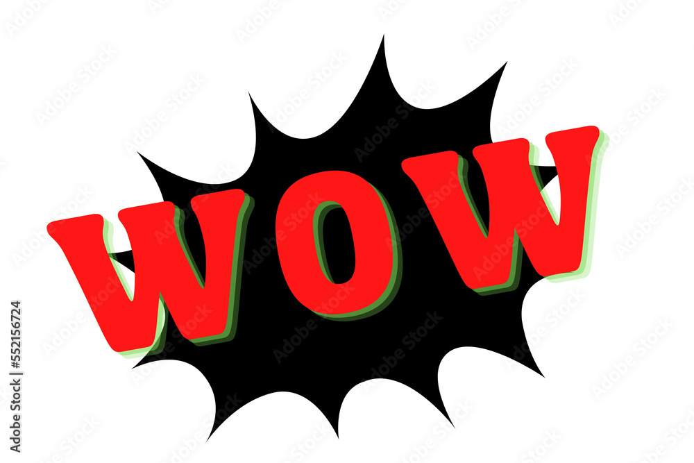 Fototapeta premium WOW expression with a happy cartoon face