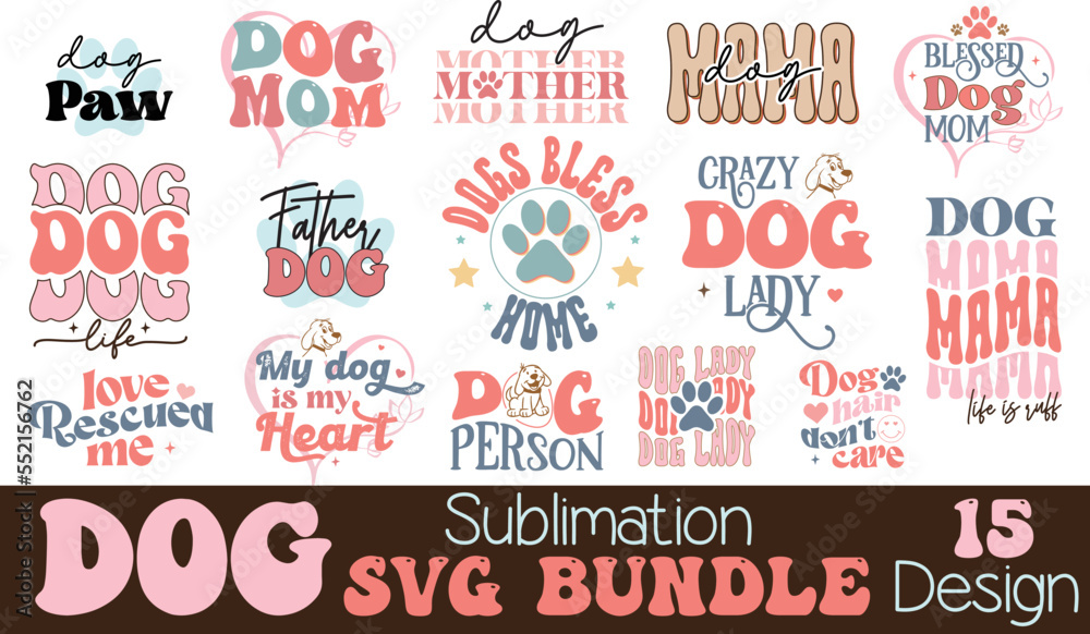 Fototapeta premium Dog Retro SVG Bundle.