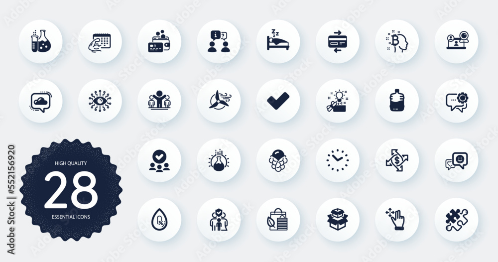 Set of Business icons, such as No alcohol, Payment exchange and Move gesture flat icons. Puzzle, Packing boxes, Interview web elements. Tick, Bio shopping, Video conference signs. Sleep. Vector Set of Business icons, such as No alcohol, Payment exchange and Move gesture flat icons. Puzzle, Packing boxes, Interview web elements. Tick, Bio shopping, Video conference signs. Sleep. Vector