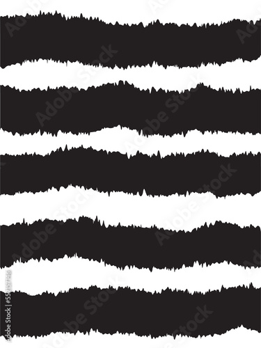 Set of ripped banners  black backgrounds  grunge texture or distorted borders.