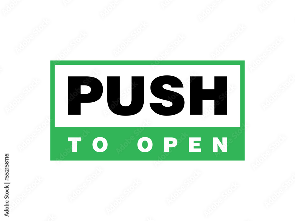 Push Door Sign Icon Vector Template Push Door Sign Icon Vector Template