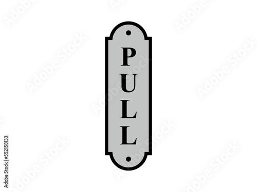 Pull Door Sign Icon Vector Template