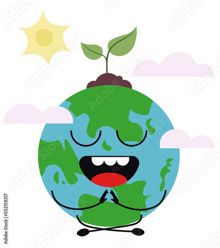 planet earth rejoices in the sun and a new plant