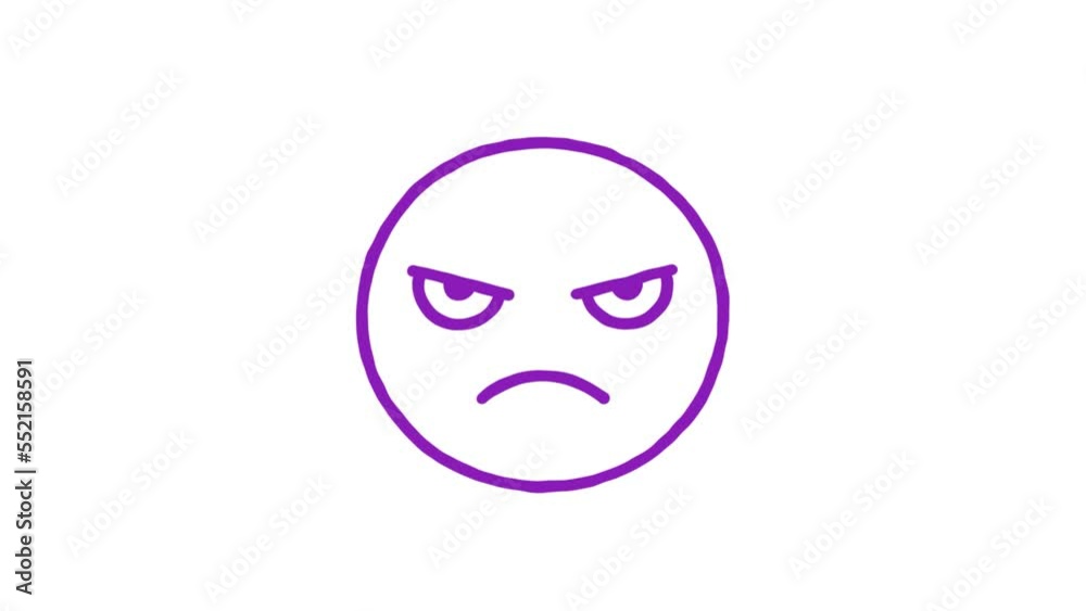 Emoticon angry. Animated doodle emoticon. Alpha channel Emoticon angry. Animated doodle emoticon. Alpha channel